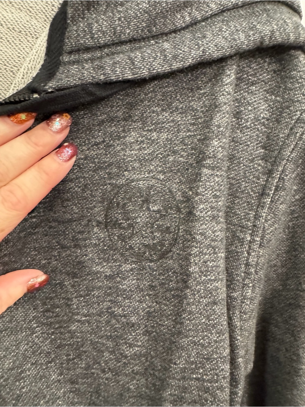 Converse Men's Charcoal Zip-Up Hooded Sweater - Picture 2 of 3